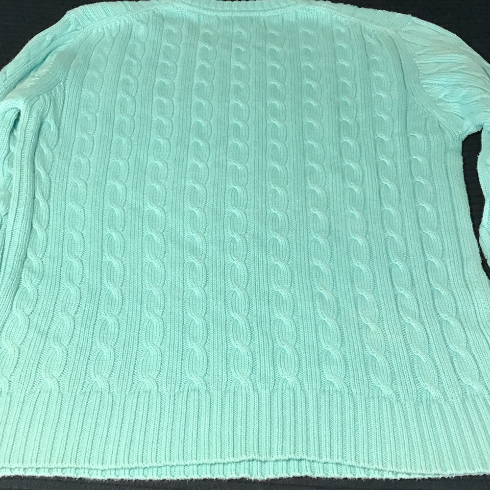 Lilly Pulitzer Cable Knit Crewneck Sweater in Aqua - Picture 6 of 9